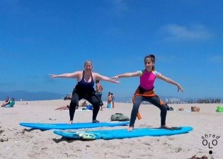 Mother and Daughter shredOLO Surf Lesson